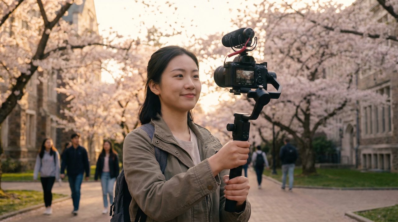 校花传媒直播：【校花直播】校园生活传媒vlog直播记录：今日校园日常